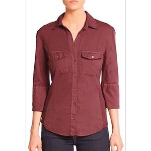 James Perse Contrast Panel Button Down Shirt